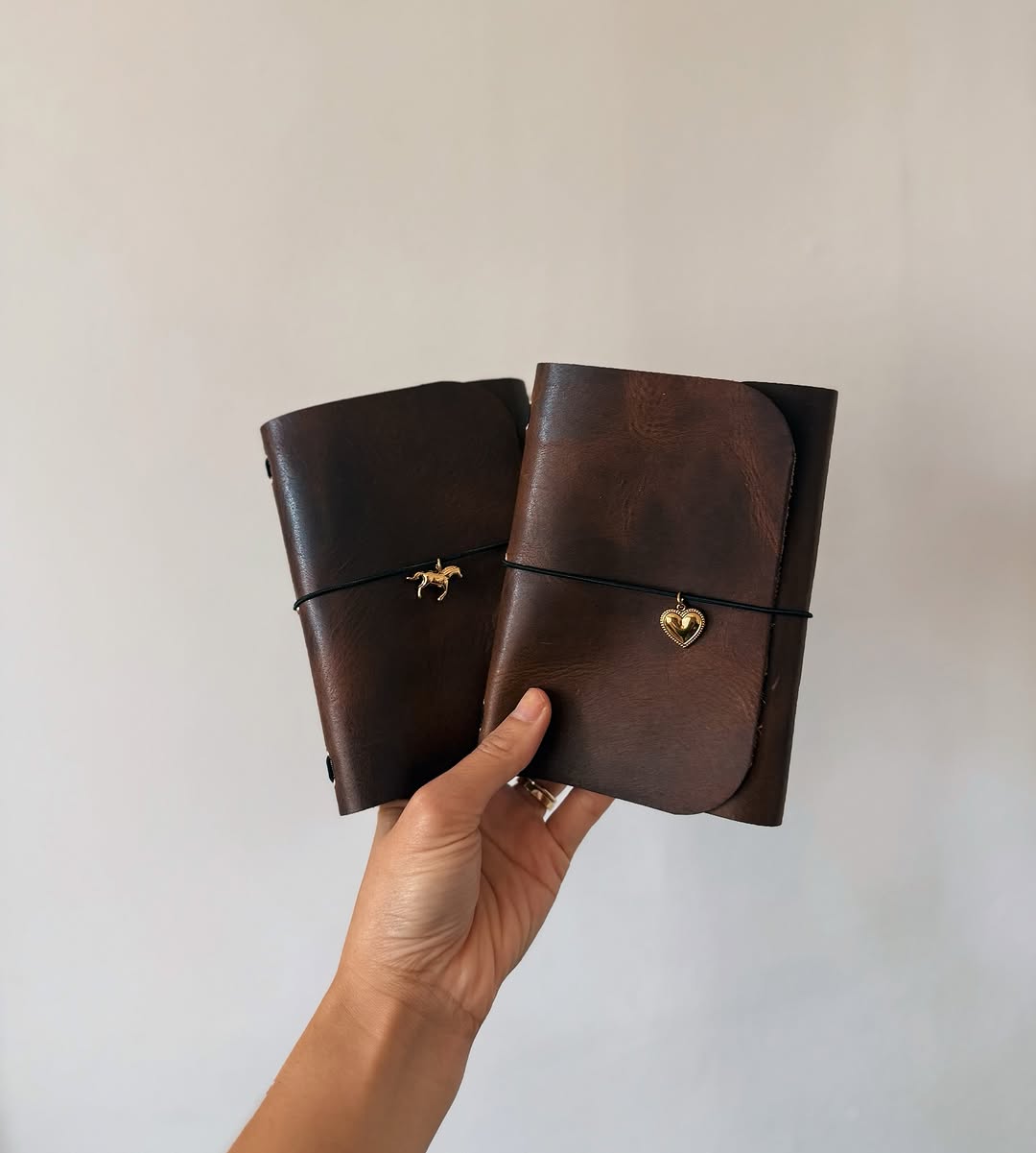 Pocket Devotional leather journals with charms